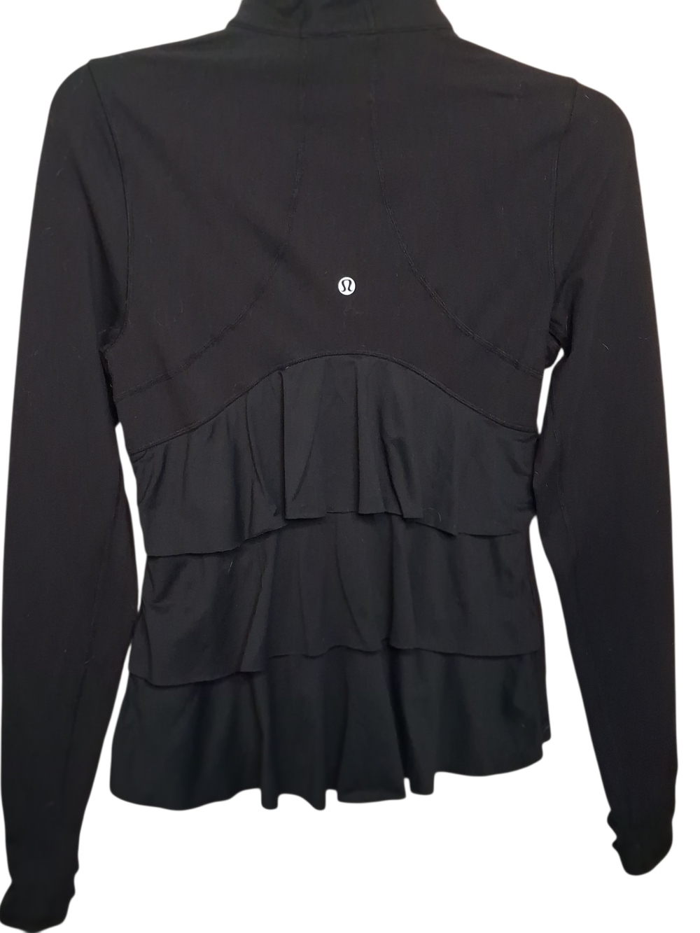Lululemon Yogi Dance Jacket Black 6 Rulu Ruffle Coquette Slim Fit Full Zip